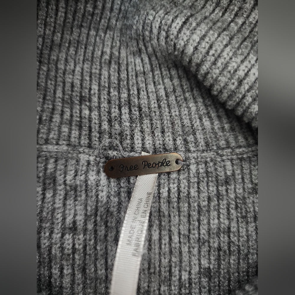 Free People Gray Cowl Neck Sweater Oversized Knit - Picture 10 of 14